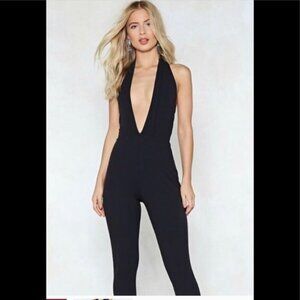 Nasty Gal Deep Love Plunging Jumpsuit